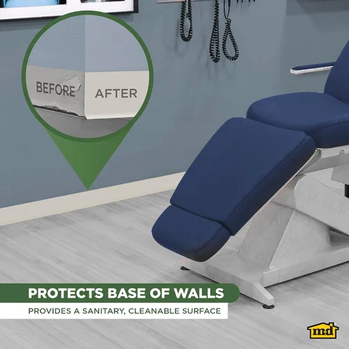 Vista 3 de M-D Building Products Base de pared de vinilo con parte trasera seca de 4 pulgadas x 120 pies, ribete de vinilo flexible con parte trasera seca
