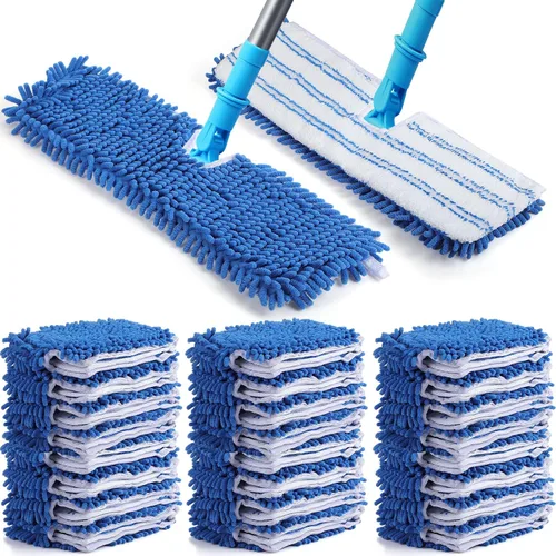 Vista 8 de Chengu 6 piezas de repuestos de microfibra para mopa abatible, cabezales de repuesto de doble cara, almohadillas de limpieza lavables a máquina