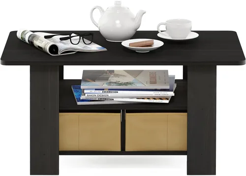 Vista 5 de Furinno 11158DBR/BK - Mesa de centro con almacenaje Espresso/Marrón