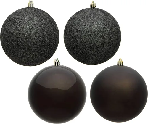 Vista 22 de Vickerman Adorno de bola de oro antiguo de 6 pulgadas con 4 acabados, 4 por caja