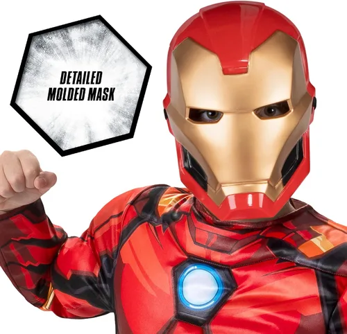 Vista 2 de Disfraz Deluxe de Iron Man para niños de MARVEL, disfraz de superhéroe de Tony Stark para niños, para Halloween - Oficialmente licenciado