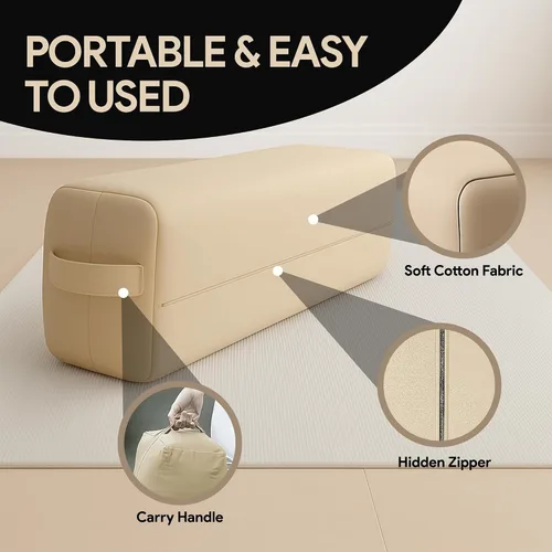 Vista 3 de Almohada rectangular de yoga para meditación, yoga y apoyo de espalda, cojín de meditación suave con funda de algodón extraíble para lavar a mano