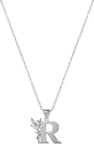 Vista 2 de Disney Collar con colgante de plata con inicial Tinkerbell