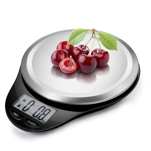 Vista 11 de Báscula de alimentos, NUTRI FIT básculas de cocina digitales con peso en gramos y onzas, plataforma grande de acero inoxidable para hornear, cocinar