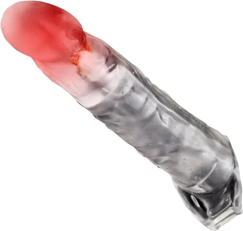 Vista 8 de Manga del pene masculino eyaculación retraso eyaculación polla para parejas adultas, juego de alcance del punto G, extensor de polla extensor de Azul
