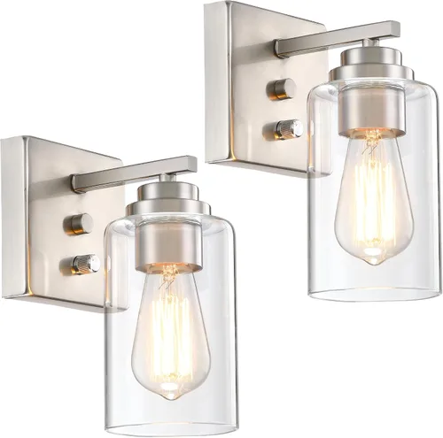 Vista 9 de Pia Ricco Juego de 2 apliques de pared, lámparas de pared para mesita de noche con interruptor giratorio para dormitorio, accesorios de iluminación