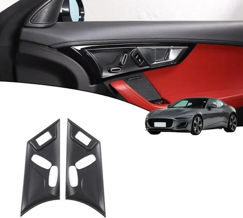 Vista 8 de 2 piezas de panel de ajuste eléctrico de asiento para Jaguar F-Type 2013-2024 botón de ajuste de asiento de coche interruptor marco accesorios Fibra