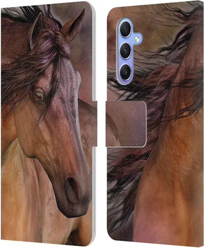 Vista 320 de Head Case Designs Officially Licensed Laurie Prindle A Morgan Christmas Western Stallion Leather Wallet Case Compatible with Samsung Galaxy A07 4G