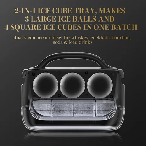 Vista 12 de DOQAUS - Máquina para hacer bolas de hielo transparentes, 2.5 pulgadas
