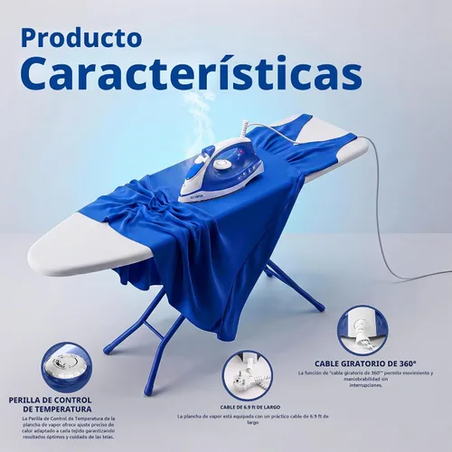 Vista 5 de Utopia Home Plancha de vapor para ropa con suela antiadherente, plancha de ropa de 1200 W con control de termostato ajustable, protección