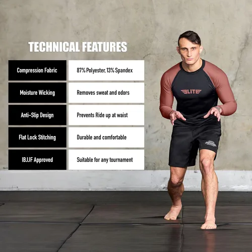 Vista 22 de Elite Sports MMA, BJJJ, No-Gi, protección de entrenamiento de manga corta
