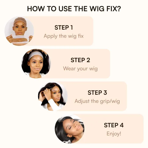 Vista 5 de The Wig Fix by The Renatural - Banda de agarre de silicona antideslizante, patentada, hipoalergénica, transpirable, ligera para un uso seguro en 5