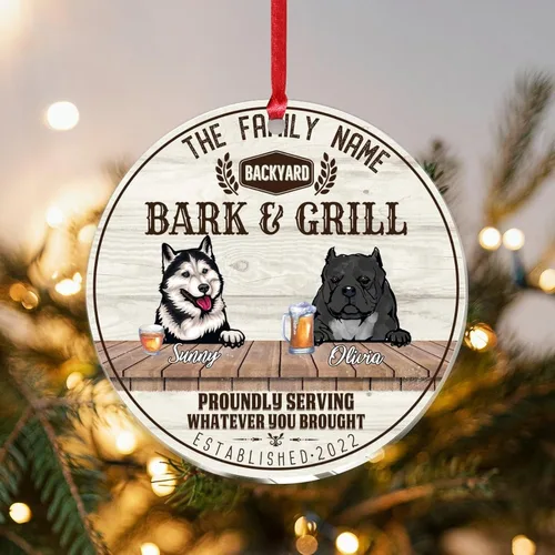 Vista 10 de SILYHEART Christmas Acrylic Ornament Husky & Labrador Retriever Christmas Ornaments Family Dog Name Funny Hope Your Like Dogs Car Hanging Ornament