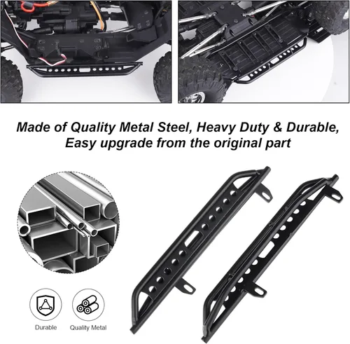 Vista 3 de Hobbypark Estribos de pedal lateral de metal placa de pie para escala 1/10 RC Crawler Car Axial SCX10 III AXI03007 Hop-ups Piezas de actualización