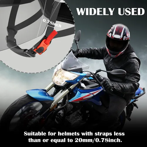 Vista 6 de Kit de hebilla de liberación rápida para casco de motocicleta, correa de casco de motocicleta de acero inoxidable, accesorios universales para casco