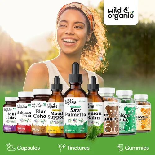 Vista 5 de Wild & Organic Gotas de Extracto de Saw Palmetto - Apoyo Urinario - Saw Palmetto para Hombres y Mujeres - Suplemento Líquido de Bayas de Serenoa