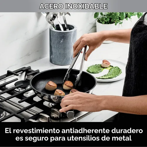 Vista 4 de Ninja Foodi NeverStick C69500 - Juego de 10 piezas, utensilios de cocina, acero inoxidable