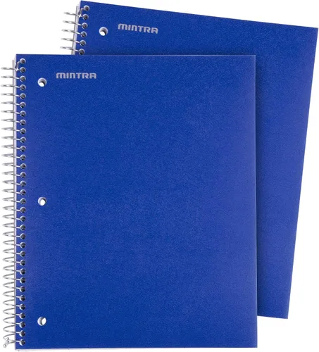 Vista 10 de Mintra Office Cuaderno con espiral duradero, 3 materias, azul pervinca (Arctic Ice), amarillo claro (Sun Yellow) y rosado claro (Spring Pink)