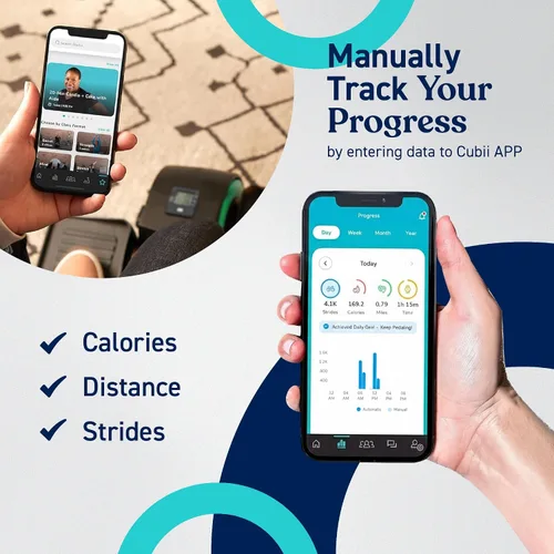 Vista 7 de Cubii GO - Ejercitador de Pedales Elípticos para Debajo del Escritorio, con Pantalla LCD de Rastreador de Fitness, Resistencia Ajustable, Fitness