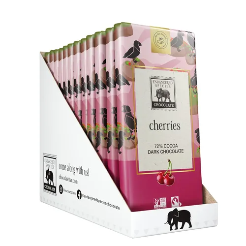 Vista 10 de Barra de Chocolate Especie en Peligro 3oz (Paquete de 12) (Chocolate con Leche Natural al 48% de Cacao con Caramelo)