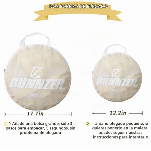Vista 3 de L RUNNZER Tienda de campaña desplegable Pack N Play, red de bebé para mantener a los niños pequeños, mini toldo para cuna para empacar y jugar Beige