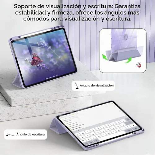 Vista 5 de Soke Funda para iPad Air de 13 pulgadas (M3 2025/M2 2024) con soporte para lápices, [Encendido/apagado automático + protección de la cámara] a