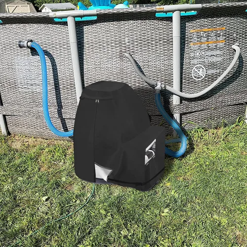 Vista 6 de Bitubi Cubierta de invierno para bomba de filtro de arena con forro de felpa, cubierta impermeable para bomba de piscina, protege de la nieve severa