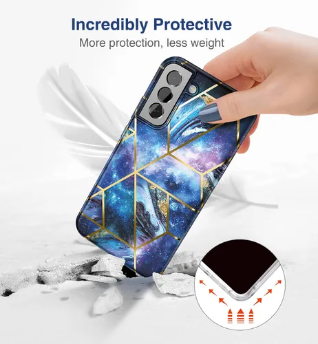 Vista 5 de SURITCH Funda para Samsung Galaxy S22 Plus, [protector de pantalla integrado] Protección de cuerpo completo a prueba de golpes, resistente, delgada