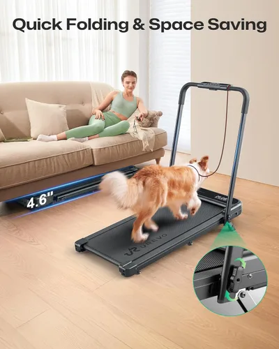 Vista 9 de UREVO Strol 2E Pro Smart Walking Pad Treadmill with APP, 12% Incline, Compact Walking Pad with Safety Handle, Plug & Play, Desk Treadmill with LED