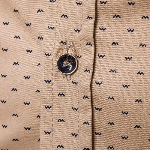 Vista 4 de MUSE FATH Camisa de vestir casual de manga larga de corte regular de algodón estampado para hombre