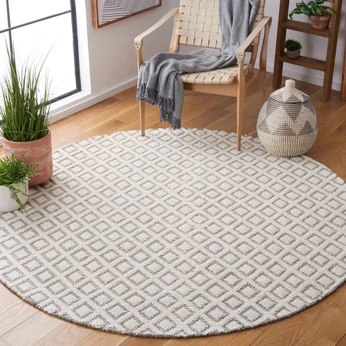 Vista 26 de SAFAVIEH Vermont Collection - Alfombra decorativa de 2 pies 3 pulgadas x 4 pies, marfil y negro, lana hecha a mano, ideal para zonas de alto tráfico