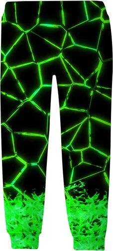 Vista 2 de UNICOMIDEA Pantalones deportivos divertidos con gráficos 3D para niños y niñas, pantalones deportivos para niños de 6 a 16 años