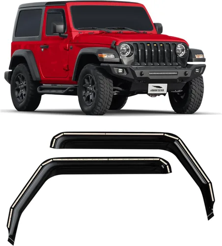 Vista 10 de Voron Glass Protectores de lluvia en canal para Jeep Wrangler JK 2007-2018 Para Wrangler JK 07-18