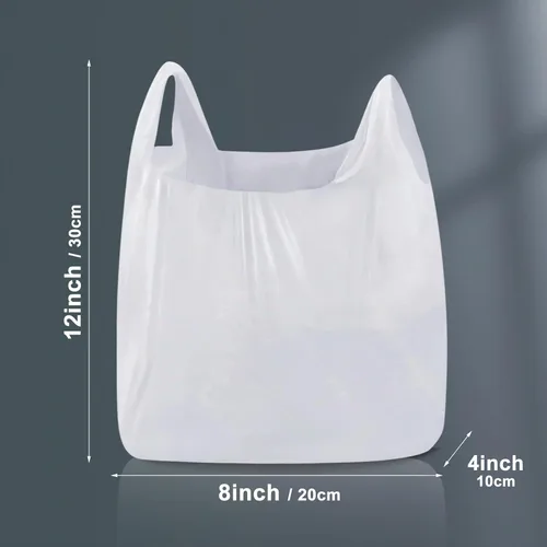 Vista 7 de AmazingSpark - Paquete de 200 bolsas de compras pequeñas, 12 x 8 x 4 Blanco