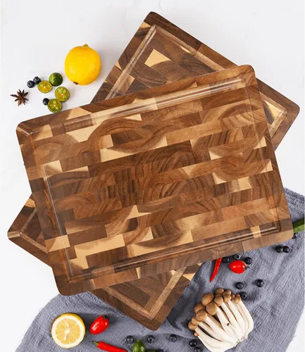 Vista 7 de Seido Knives Tabla de cortar de grano final de acacia gourmet, 18 x 12 x 1.4 pulgadas, hecha de madera de acacia, duradera, resistente