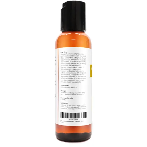 Vista 3 de velona Aceite portador Meadowfoam de 2 onzas líquidas Aceite portador 100% puro y natural Refinado, prensado en frío Cocina, hidratación