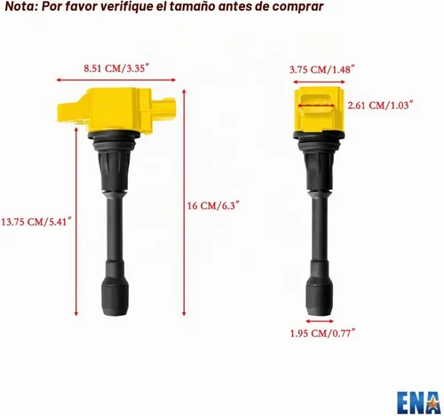 Vista 6 de ENA Juego de 4 bobinas de encendido amarillas 2007 2008 2009 2010 2011 2012 compatibles con Nissan Altima Versa Sentra Cube Rogue Frontier