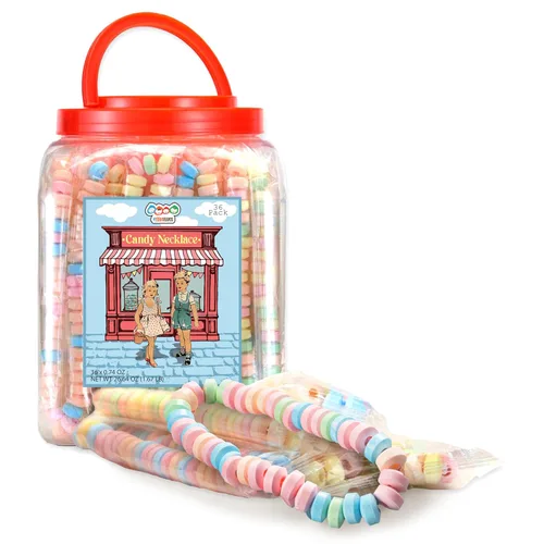 Vista 9 de 36 collares de dulces envueltos individualmente, gargantilla de dulces a