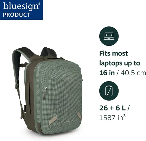 Vista 5 de Osprey Transporter 26+6 Travel Pack, Blue OS Llama azul