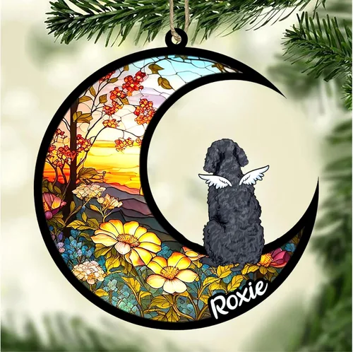 Vista 150 de LOVELYPOD Adorno de Navidad personalizado para perro Basset Hound (marrón) Basset Hound (marrón) adorno para atrapasoles de perro, razas de perros