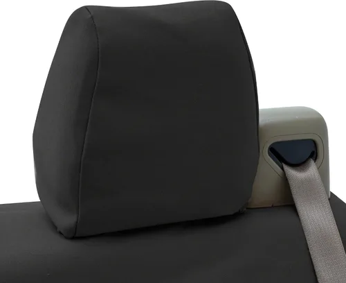 Vista 3 de Coverking Funda de asiento de ajuste personalizado para modelos selectos de Nissan Frontier, polialgodón (negro)