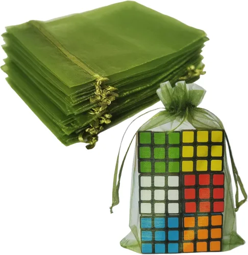 Vista 18 de Juego de 50 bolsas de organza de regalo con cordón azul aguamarina de 4 x 6 pulgadas para baby shower, Navidad, boda, recuerdos de fiesta, despedida