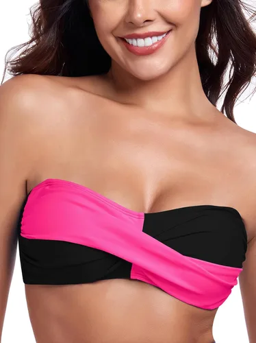 Vista 8 de Ocean Blues Bandeau - Top de natación sin tirantes Negro y blanco