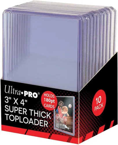 Vista 5 de Ultra Pro Portadores de tarjetas de béisbol súper gruesas de 3 x 4, cloruro de polivinilo, para 75pt de tarjetas (paquete de 25)