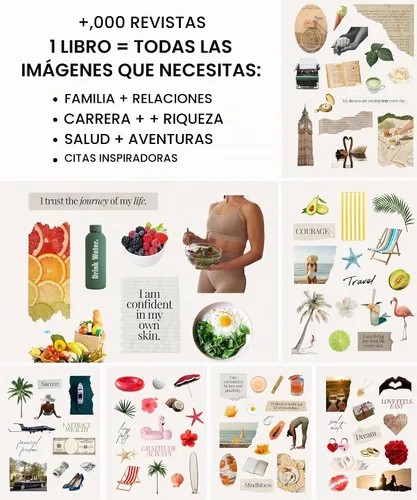 Vista 5 de Lamare Vision Board Collage Book - Más de 1000 imágenes y suministros de tablero de visión