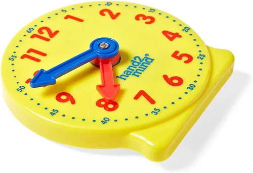Vista 6 de hand2mind Mini Reloj de Plástico con Engranajes, Kit de Aprendizaje para el Aula, Reloj para Niños que Aprenden a Decir la Hora, Reloj de Práctica