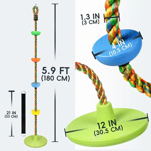 Vista 2 de ZNCMRR Cuerda de Escalada para Columpio de Árbol, Asiento de Columpios Resistente de Reemplazo para Niños, Asiento de Columpios de Escalada