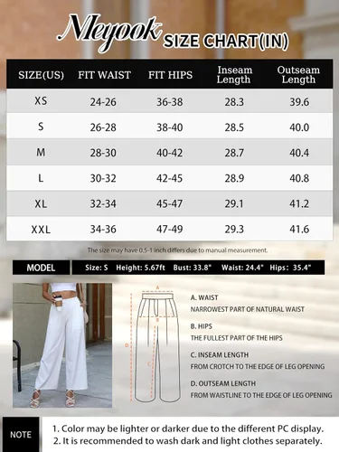 Vista 6 de NIeyook Pantalones de pierna ancha para mujer, pantalones elásticos de cintura alta, pantalones casuales de trabajo de negocios con bolsillos
