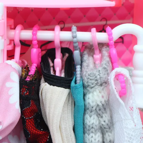 Vista 5 de 80 piezas de ganchos de plástico accesorios para muñeca de 11.5 pulgadas vestido vestido