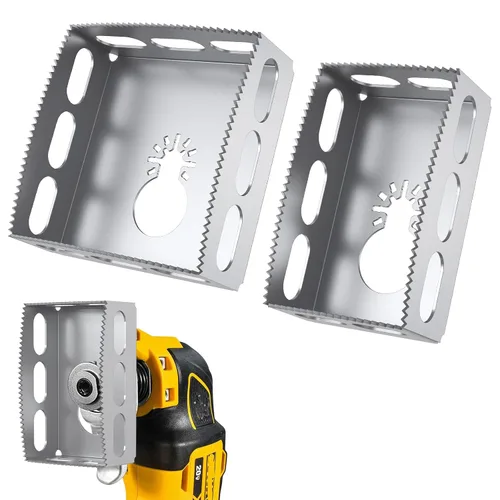 Vista 7 de Cortador cuadrado de salida de paneles de yeso para herramienta oscilante, paquete de 2 herramientas de corte de caja eléctrica para cajas de pared